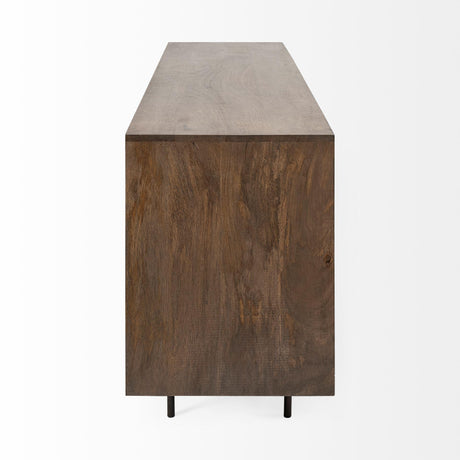 Mercana Grace 70Wx18.5Lx31.25H Two-Tone Brown Solid Wood 6 Drawer Sideboard