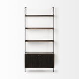 Mercana Grace 37.5L x 20W x 82H Two-Toned Brown Wood Three Shelf Shelving Unit