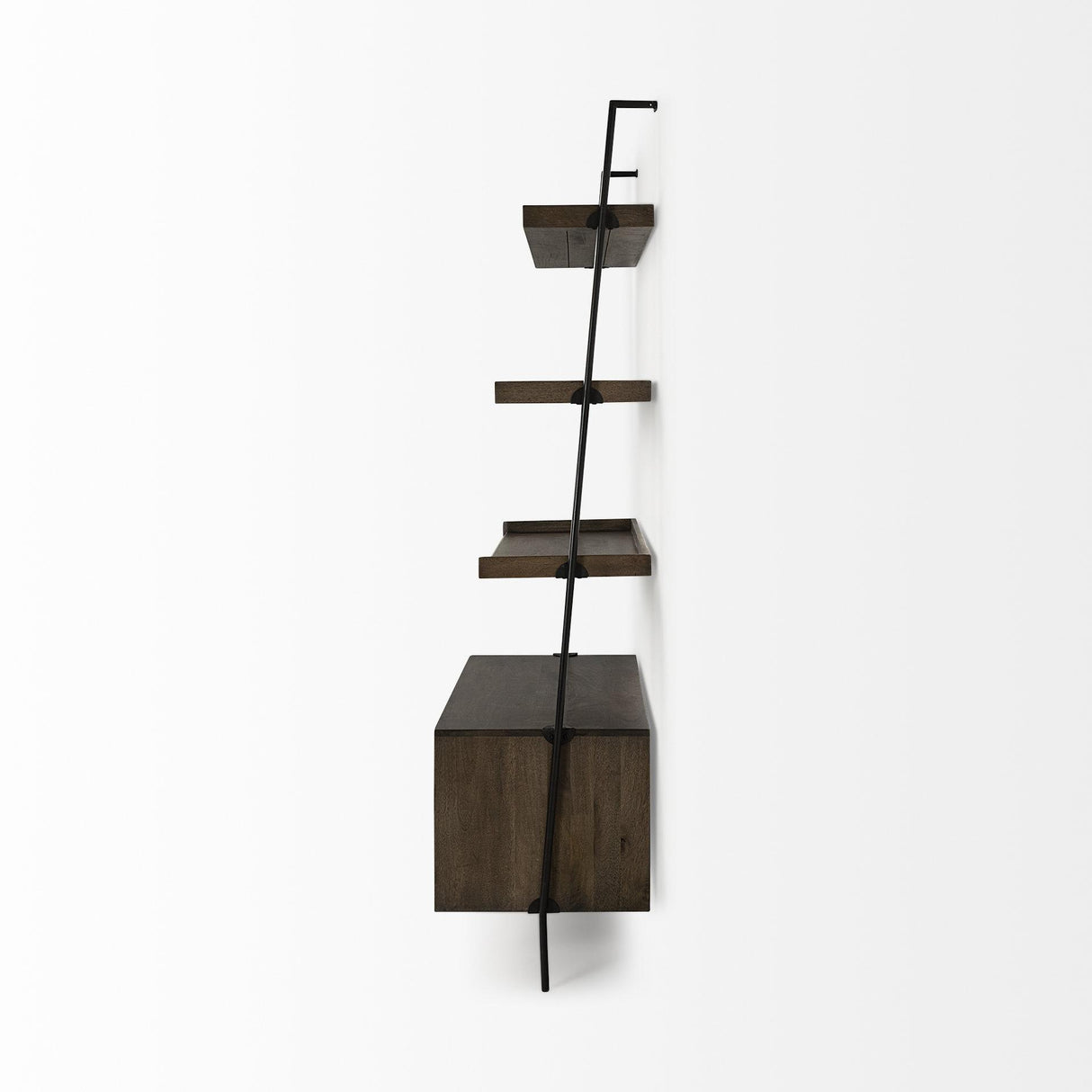 Mercana Grace 37.5L x 20W x 82H Two-Toned Brown Wood Three Shelf Shelving Unit