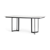 Mercana Tanner I 71L x 35W Rectangular White Marble W/ Metal Base Dining Table