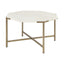 Mercana Vincent 33" Octagonal White Marble Tabletop w/ Gold Metal Base Coffee Table