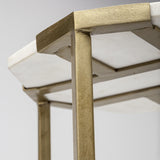 Mercana Vincent 33" Octagonal White Marble Tabletop w/ Gold Metal Base Coffee Table