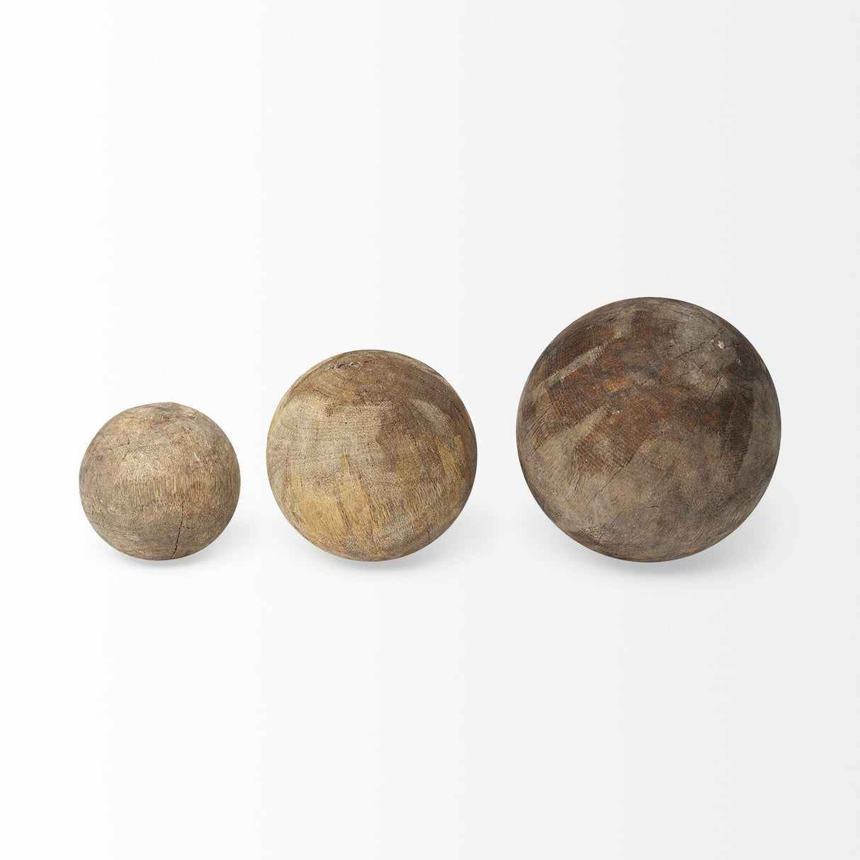 Mercana Carrick (Set of 3) Natural Wood Decorative Spheres