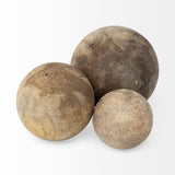 Mercana Carrick (Set of 3) Natural Wood Decorative Spheres