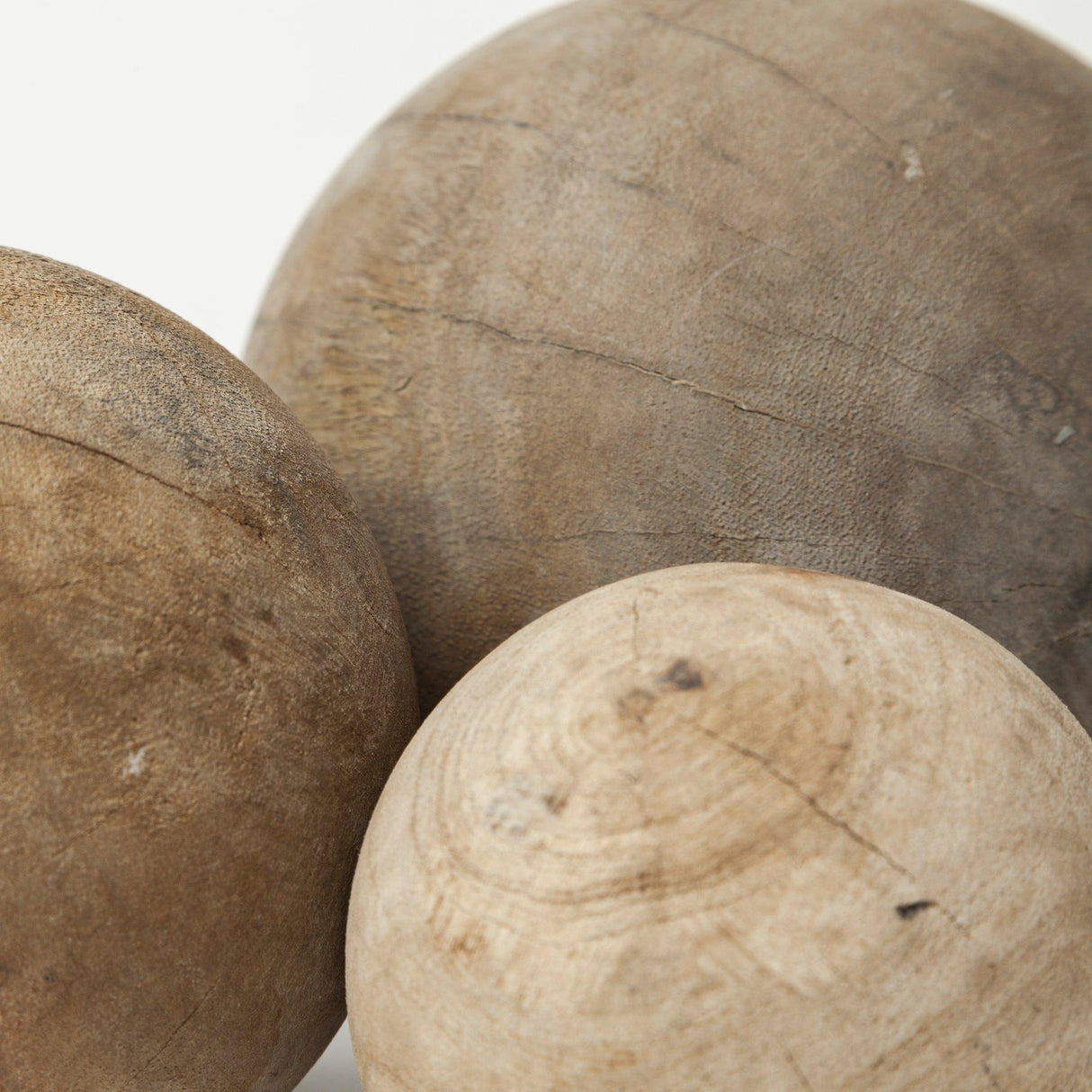 Mercana Carrick (Set of 3) Natural Wood Decorative Spheres