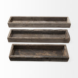 Mercana Vernon (Medium) 30L x 7W Brown Reclaimed Wood Tray