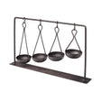 Mercana Enos 19L x 3W Black Metal 4 Bowl Ancient Spice Market Decorative Display