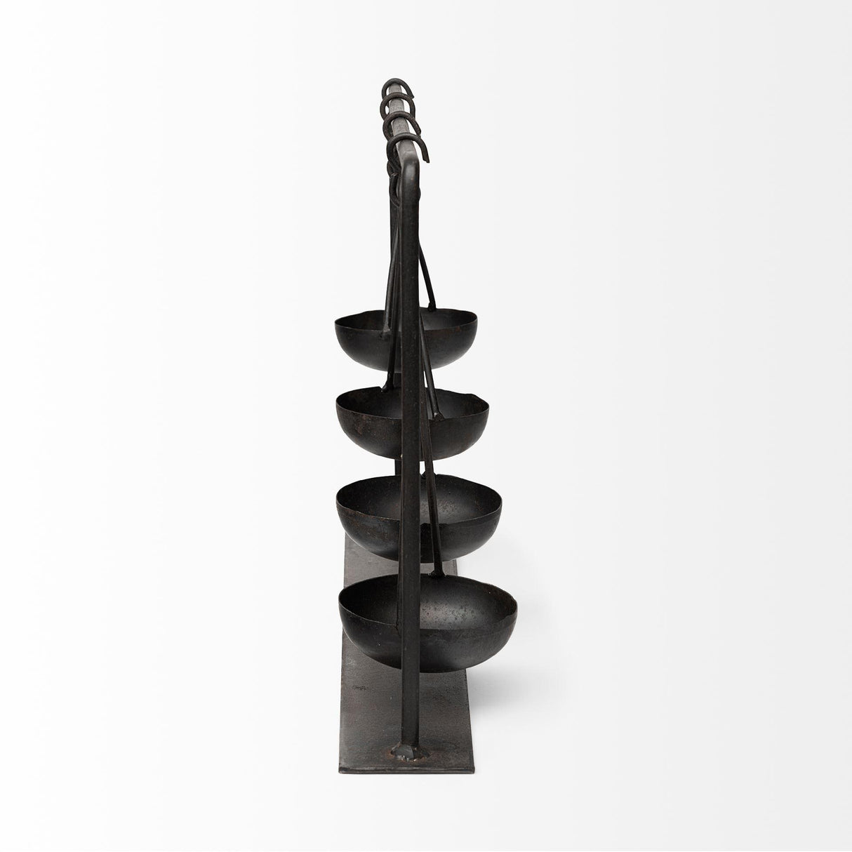 Mercana Enos 19L x 3W Black Metal 4 Bowl Ancient Spice Market Decorative Display