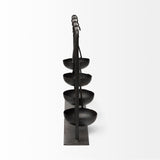 Mercana Enos 19L x 3W Black Metal 4 Bowl Ancient Spice Market Decorative Display