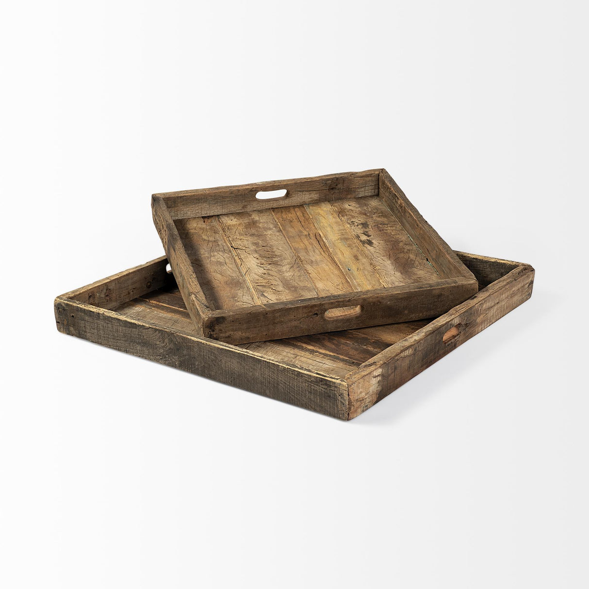 Mercana Carson (Small) 24L x 24W Brown Reclaimed Wood Tray
