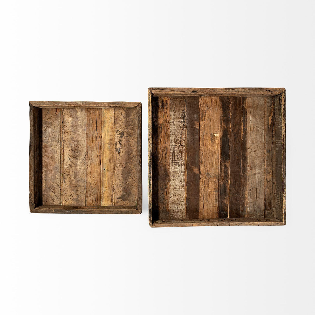 Mercana Carson (Small) 24L x 24W Brown Reclaimed Wood Tray