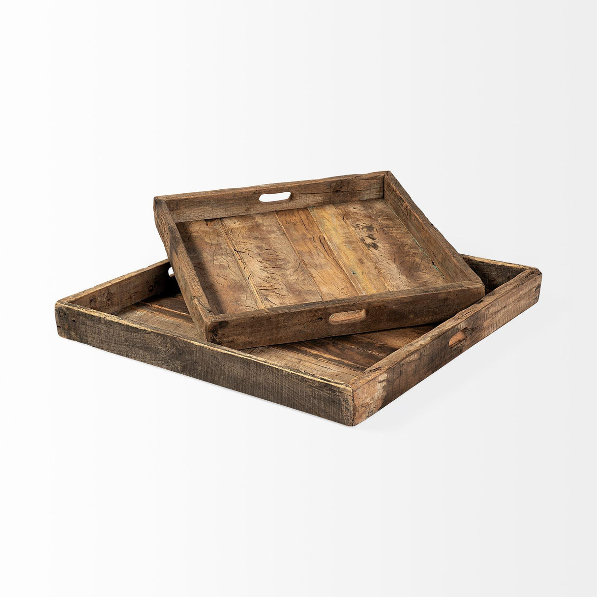Mercana Carson (Large) 30L x 30W Brown Reclaimed Wood Tray