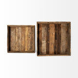 Mercana Carson (Large) 30L x 30W Brown Reclaimed Wood Tray