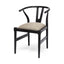 Mercana Trixie I Black Wooden Base Linen Seat Dining Chair