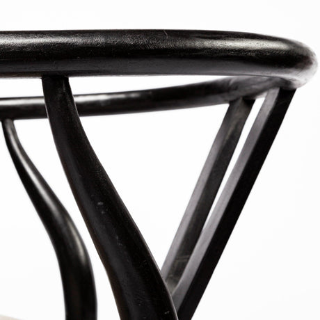 Mercana Trixie I Black Wooden Base Linen Seat Dining Chair