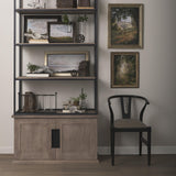 Mercana Trixie I Black Wooden Base Linen Seat Dining Chair