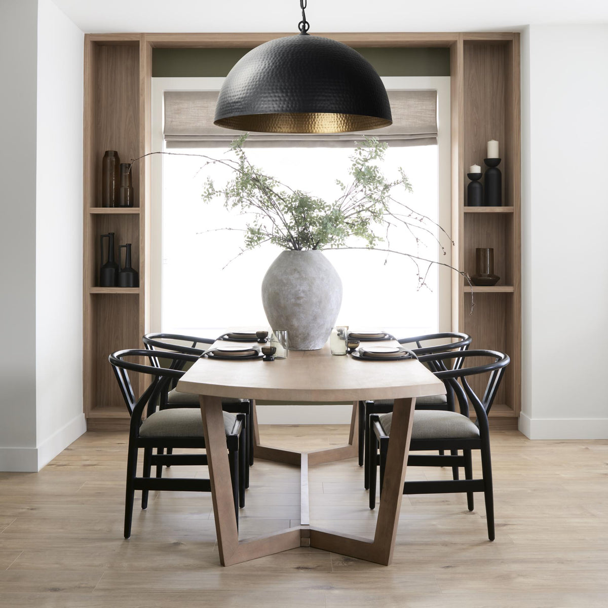 Mercana Trixie I Black Wooden Base Linen Seat Dining Chair