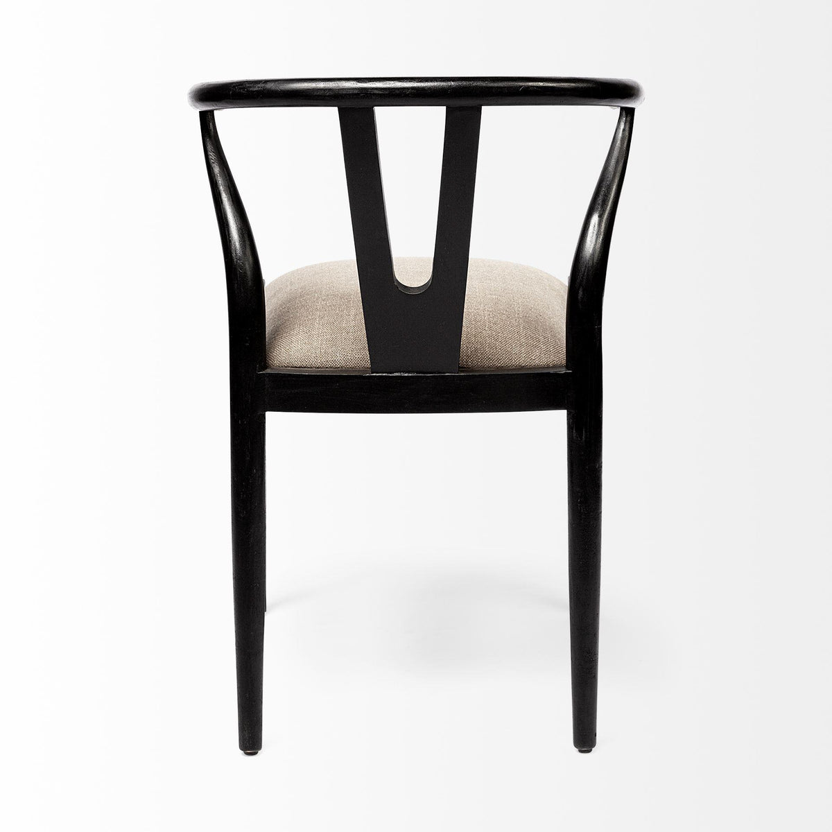 Mercana Trixie I Black Wooden Base Linen Seat Dining Chair