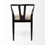 Mercana Trixie I Black Wooden Base Linen Seat Dining Chair