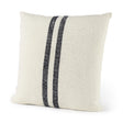 Mercana Sandra 18 x 18 Beige With Blue Stripes Decorative Pillow Cover