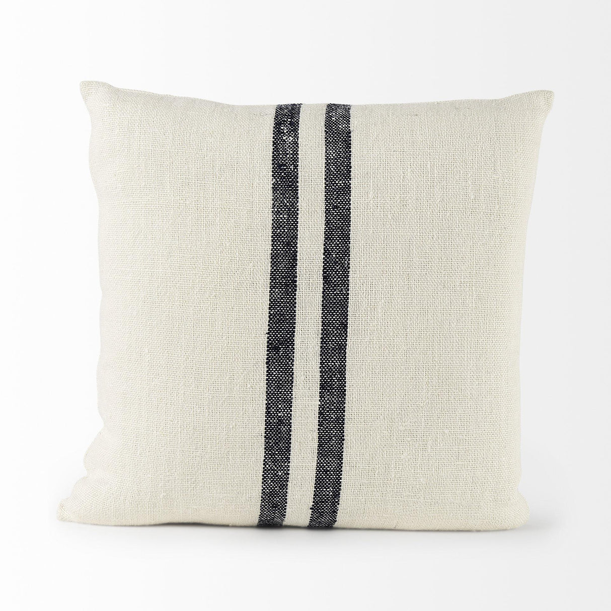 Mercana Sandra 18 x 18 Beige With Blue Stripes Decorative Pillow Cover