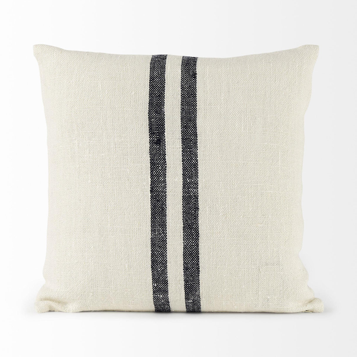 Mercana Sandra 18 x 18 Beige With Blue Stripes Decorative Pillow Cover