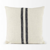 Mercana Sandra 18 x 18 Beige With Blue Stripes Decorative Pillow Cover