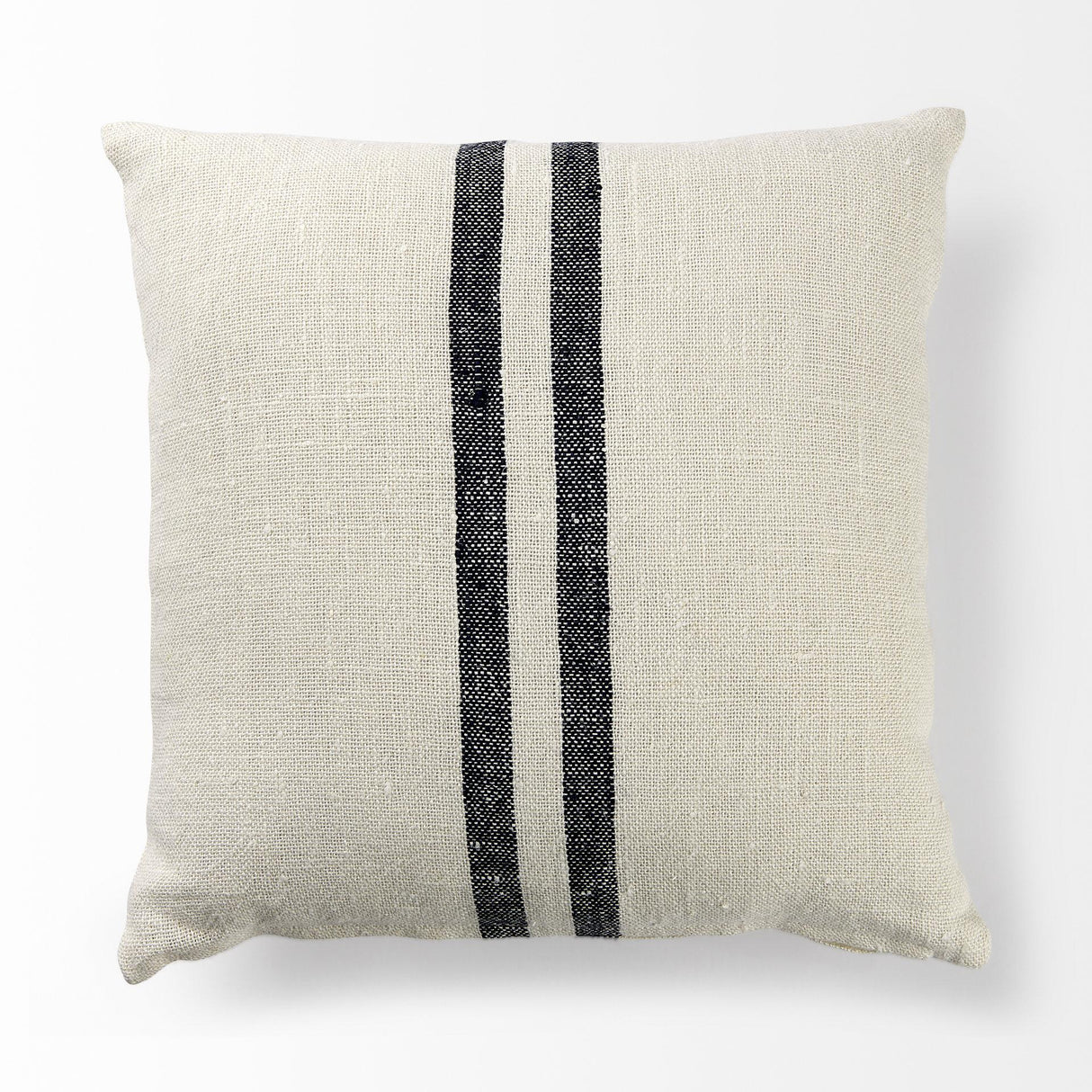Mercana Sandra 18 x 18 Beige With Blue Stripes Decorative Pillow Cover