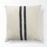 Mercana Sandra 18 x 18 Beige With Blue Stripes Decorative Pillow Cover