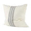 Mercana Patrice 22 x 22 Cream With Gray Stripes Decorative Pillow Cover