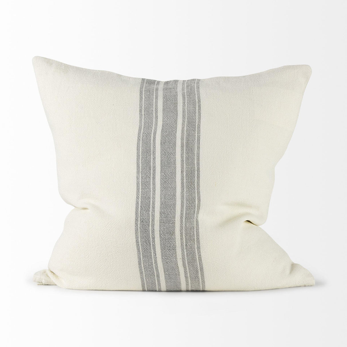 Mercana Patrice 22 x 22 Cream With Gray Stripes Decorative Pillow Cover