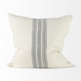 Mercana Patrice 22 x 22 Cream With Gray Stripes Decorative Pillow Cover