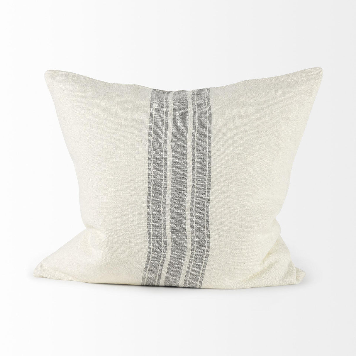 Mercana Patrice 22 x 22 Cream With Gray Stripes Decorative Pillow Cover