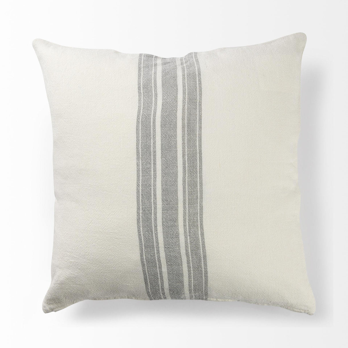 Mercana Patrice 22 x 22 Cream With Gray Stripes Decorative Pillow Cover