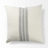 Mercana Patrice 22 x 22 Cream With Gray Stripes Decorative Pillow Cover