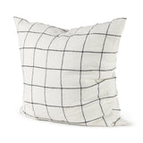 Mercana Suzanne 22 x 22 White/Black Square Pattern Decorative Pillow Cover