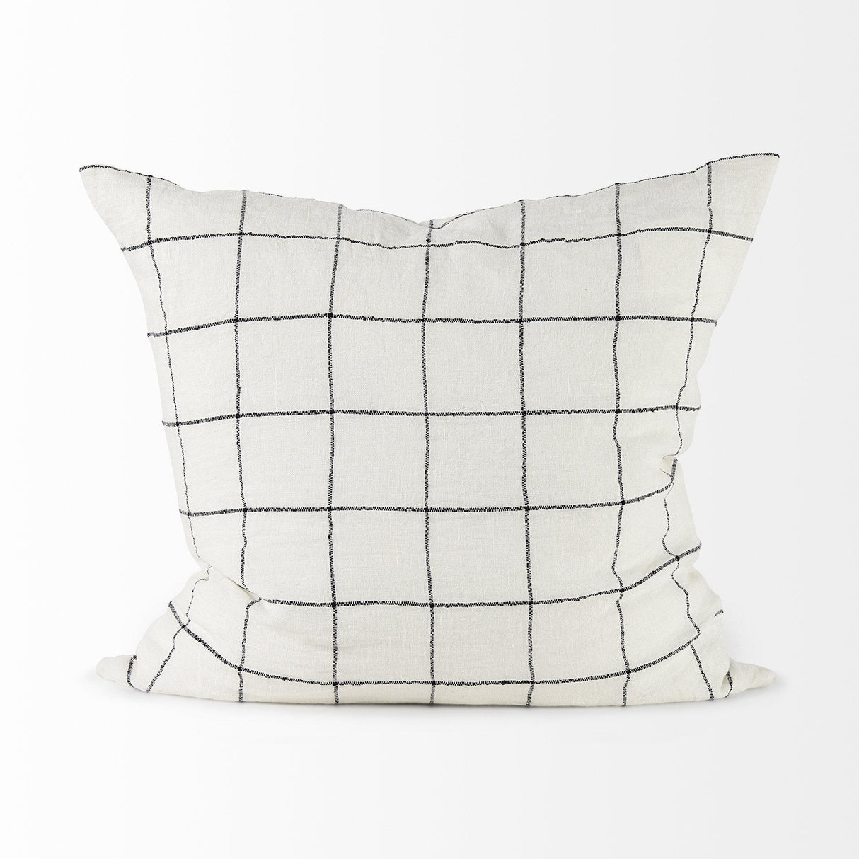 Mercana Suzanne 22 x 22 White/Black Square Pattern Decorative Pillow Cover