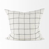 Mercana Suzanne 22 x 22 White/Black Square Pattern Decorative Pillow Cover