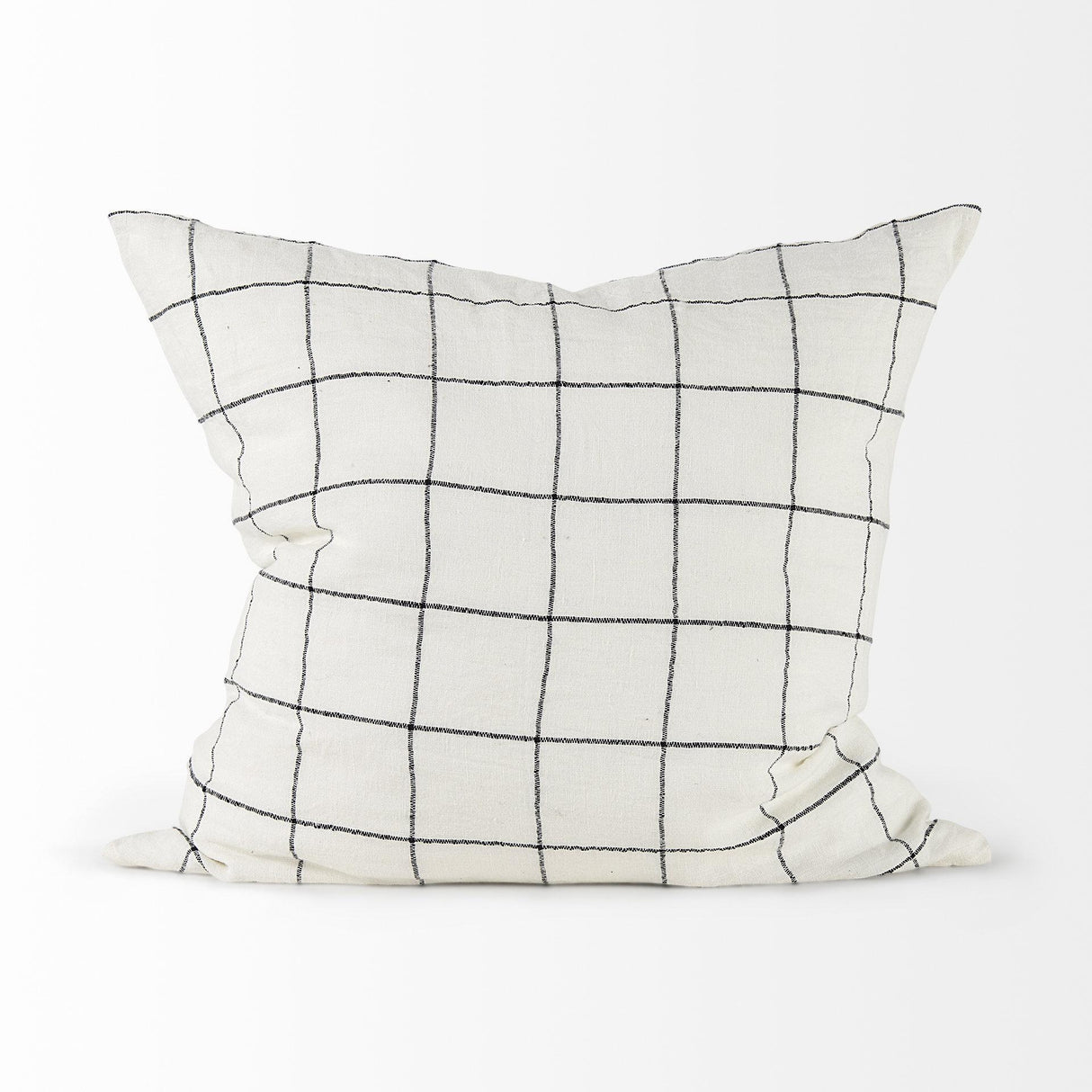 Mercana Suzanne 22 x 22 White/Black Square Pattern Decorative Pillow Cover