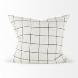 Mercana Suzanne 22 x 22 White/Black Square Pattern Decorative Pillow Cover