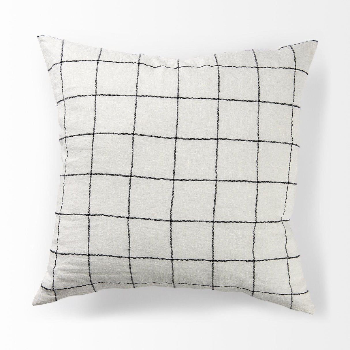 Mercana Suzanne 22 x 22 White/Black Square Pattern Decorative Pillow Cover