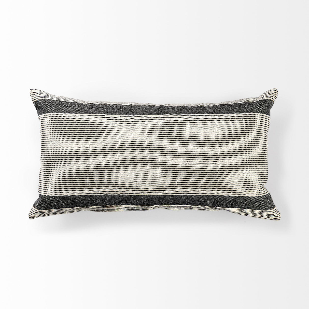 Mercana Nancy 14 x 26 Beige With Black Stripe Detail Decorative Pillow Cover