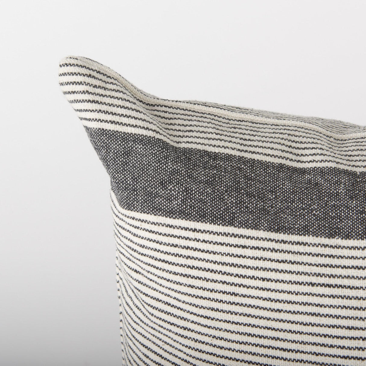 Mercana Nancy 14 x 26 Beige With Black Stripe Detail Decorative Pillow Cover