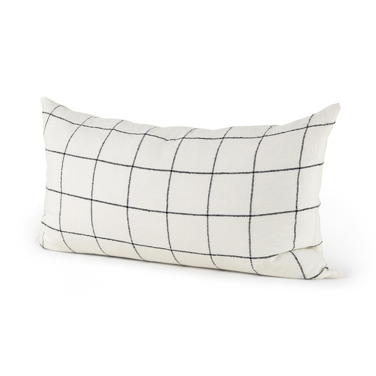 Mercana Suzanne 14 x 26 White/Black Square Pattern Decorative Pillow Cover
