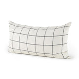 Mercana Suzanne 14 x 26 White/Black Square Pattern Decorative Pillow Cover