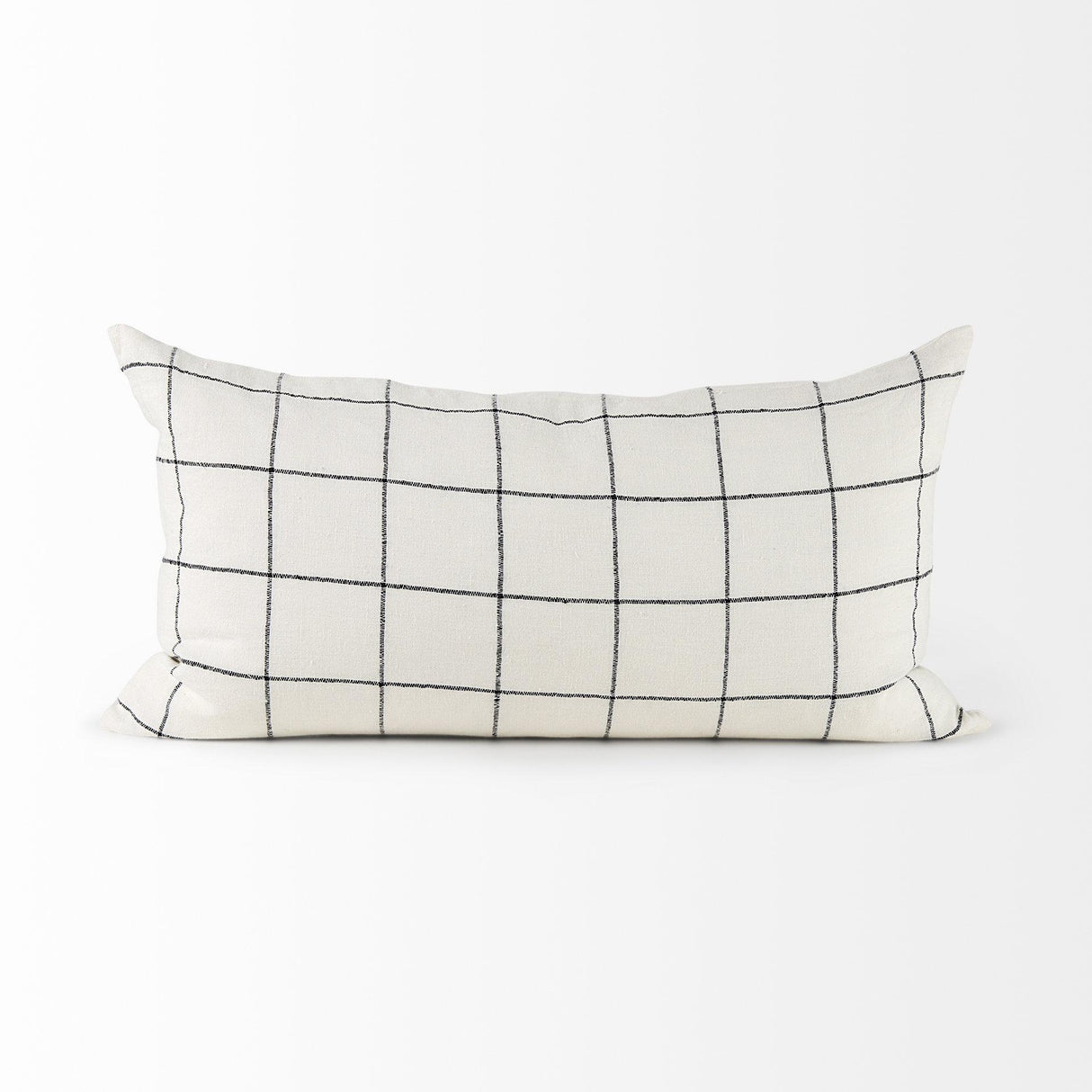Mercana Suzanne 14 x 26 White/Black Square Pattern Decorative Pillow Cover