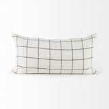 Mercana Suzanne 14 x 26 White/Black Square Pattern Decorative Pillow Cover