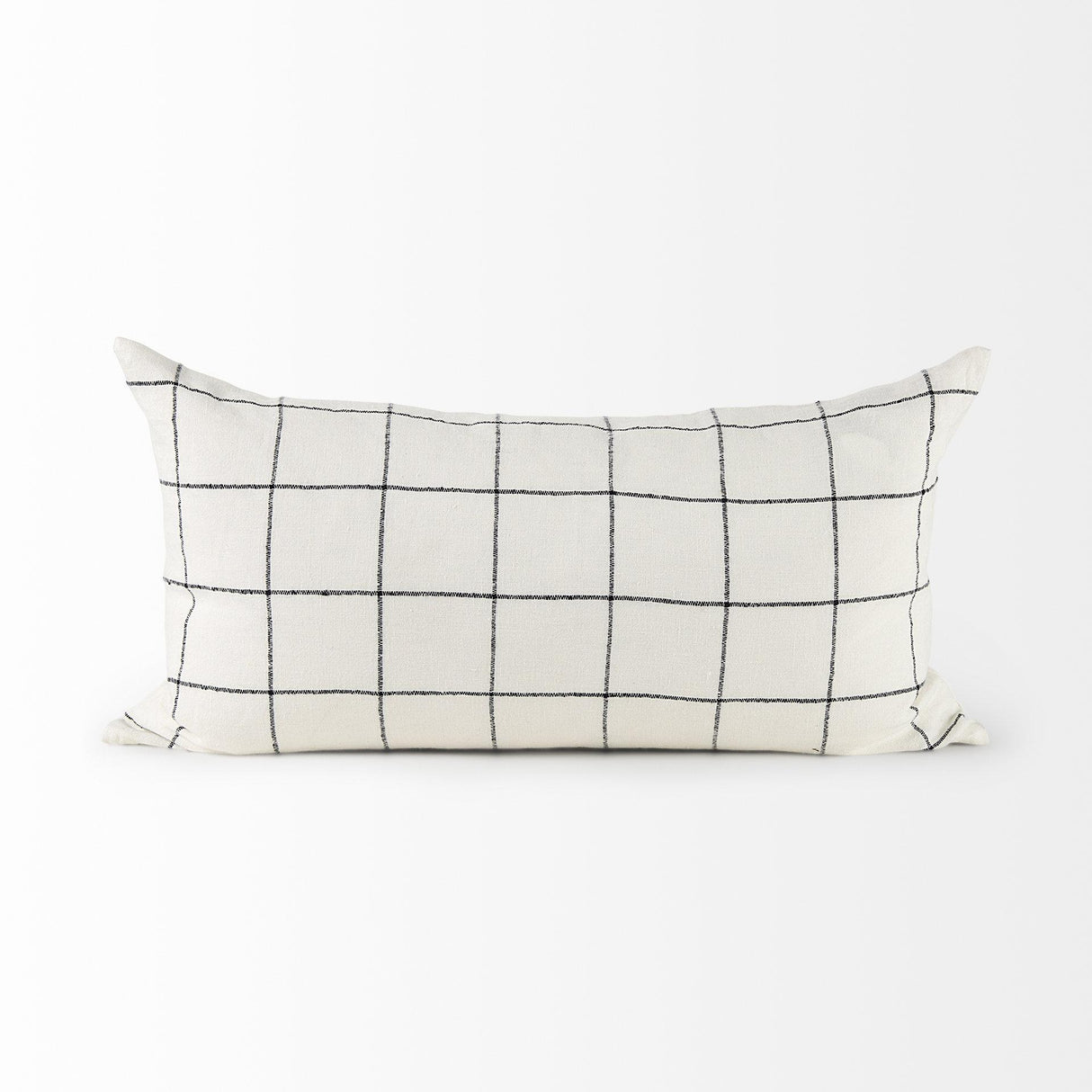 Mercana Suzanne 14 x 26 White/Black Square Pattern Decorative Pillow Cover