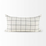 Mercana Suzanne 14 x 26 White/Black Square Pattern Decorative Pillow Cover