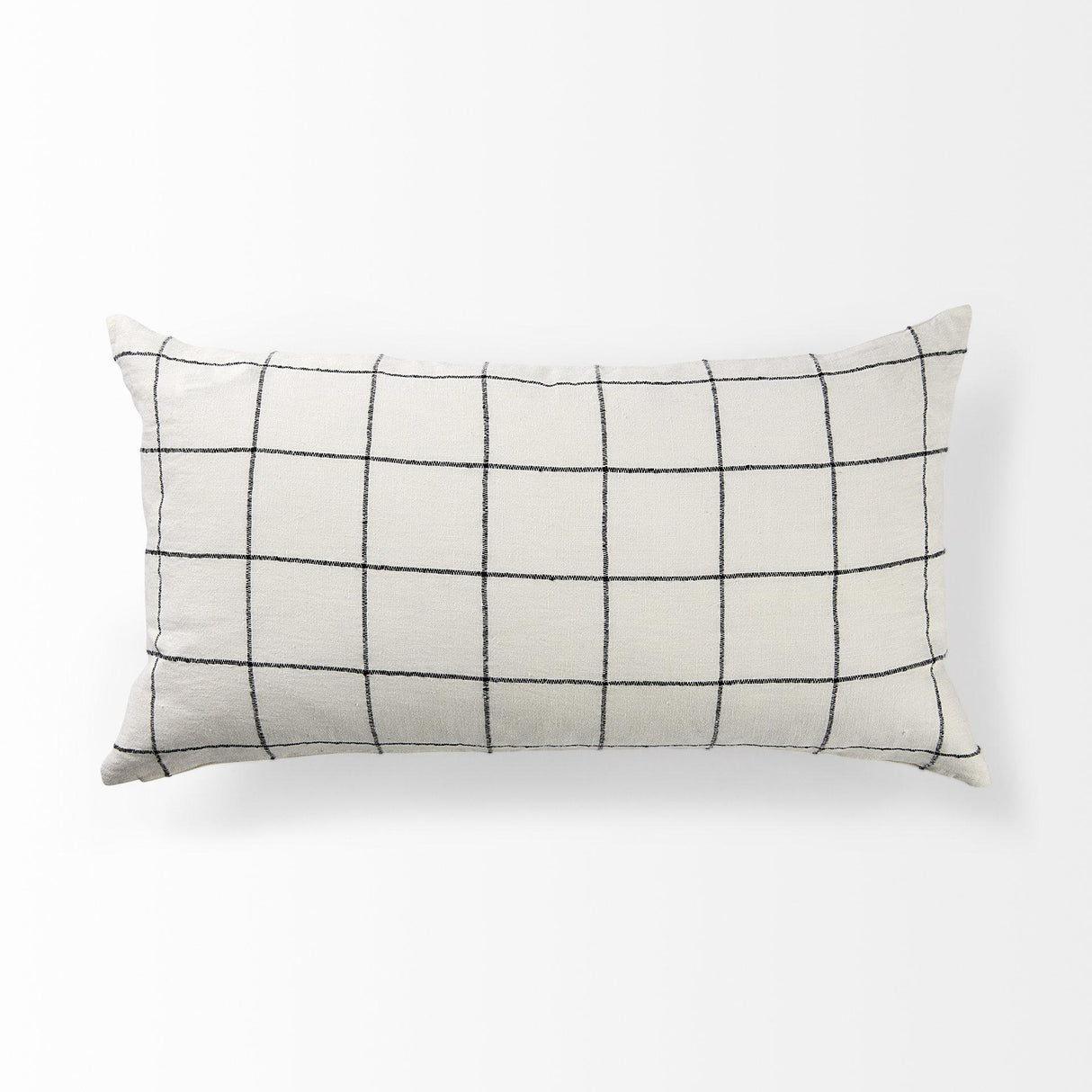 Mercana Suzanne 14 x 26 White/Black Square Pattern Decorative Pillow Cover
